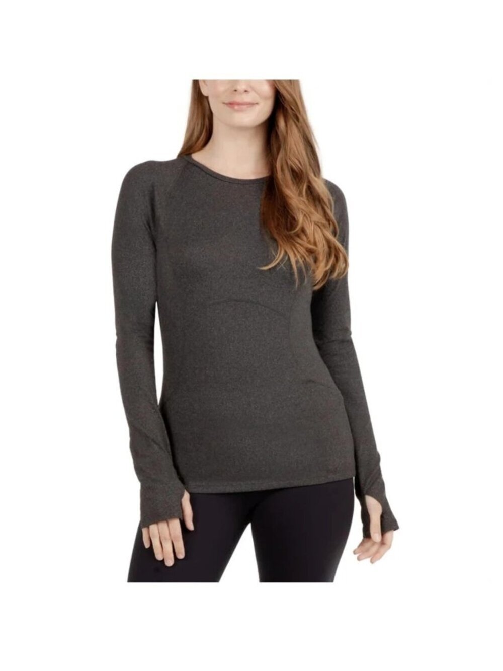 NWT Spyder Active Women's XL Long Sleeve Black Heather Performance Top B0492